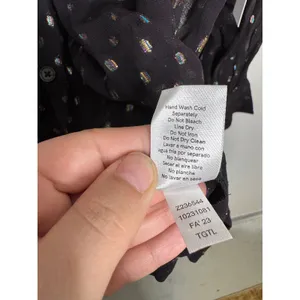 Venus Button Down Shirt Womens 8 Black NWT Metallic Rainbow Foil Polka Dot Top thumbnail 5