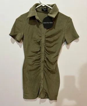 White Fox Island Escape Mini Dress khaki XS thumbnail 1