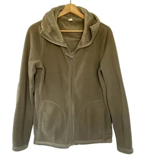 Calvin Klein performance brown beige fur lined jacket full‎ zip women's size M thumbnail 1