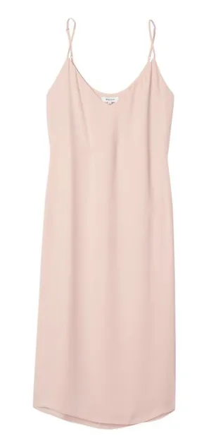 Aritzia Babaton Templeton Slip Dress Small‎ Baby Pink Midi V Neck Minimalist thumbnail 1