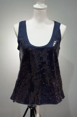 CLEAROUT! Navy J. Crew Collection Sequin Tank Size M VGUC thumbnail 1