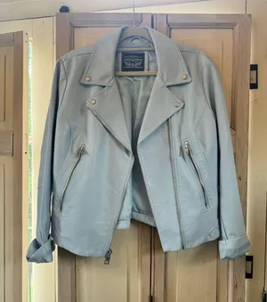 Levi's light blue leather jacket thumbnail 1