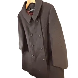 Vintage 60s Rich's Coat M-L Chocolate Brown Double Breasted Mod Peter Pan Collar thumbnail 6