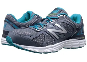 New Balance Gray and Teal Athletic Sneakers thumbnail 1