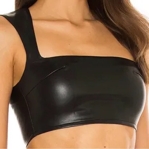 1003. Superdown small nwot keilani cropped fit faux top thumbnail 1