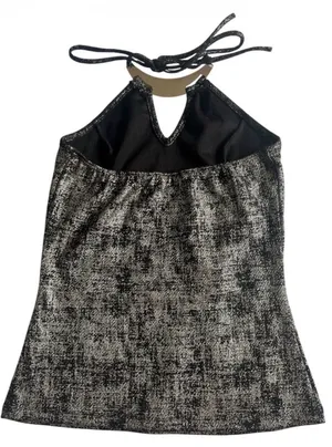Vintage 90s Celine by Champion Metallic Shimmer Halter Blouse (Size M) thumbnail 2