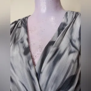 Anthropologie‎ Azel Hazel Black & Gray Abstract Print Long Sleeve Dress - Size M thumbnail 5