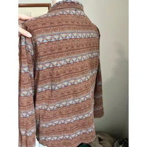granola Southwestern boho Woolrich Pullover Brown Geometric Quarter Zip Large thumbnail 6
