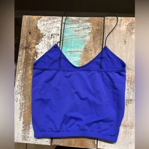 New without tags- free people skinny strap brami crop top in cobalt blue thumbnail 3