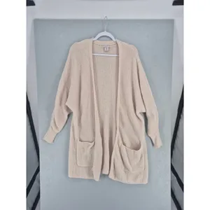 Sincerely Jules Womens Cardigan Beige Popcorn Knit Oversized‎ Pocket Small thumbnail 2