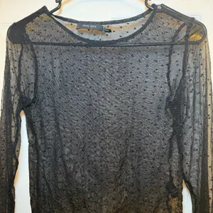 Mind‎ Code Black Sheer Mesh Polka Dot Long Sleeve Top Womens Small Y2K thumbnail 7