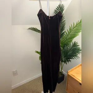 Nookie‎ Verve Maxi Velvet Dress Truffle Brown Cutout Size M thumbnail 6