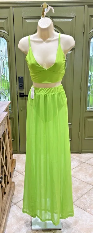 NWT | Size XS | Vibrant Neon Lime Green thumbnail 1