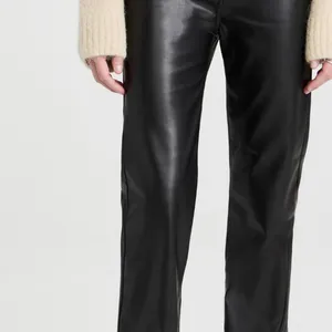 Pistola Cassie Black Faux Leather Super High Rise Straight Pants - Size - 29 thumbnail 3