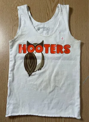 B30-8 Hooters Girl Uniform Rare Vintage Tank White size Xs thumbnail 1