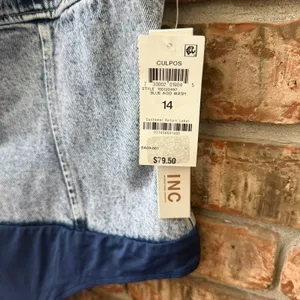 CULPOS x INC Denim Bodysuit Acid Wash Y2K Festival Retro 90s Sz 14 NEW $79.50 thumbnail 6