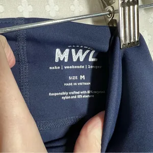 Madewell MWL Dark Blue High Rise Leggings Activewear‎ Sporty Athleisure thumbnail 4