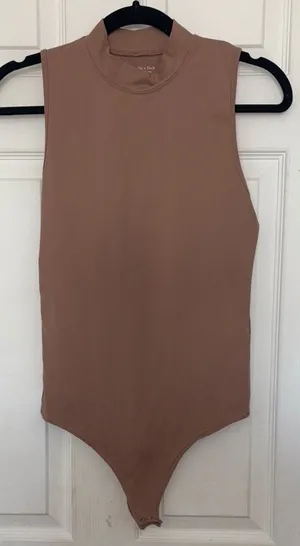 Abercrombie & Fitch Tan Soft A&F Collection Bodysuit Size M thumbnail 1