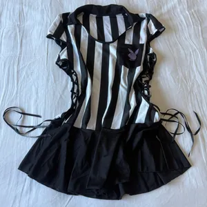 🖤💜 Playboy Referee Babe Mini Dress – Rare Purple Bunny, Lace-Up Sides 💜🖤 thumbnail 1