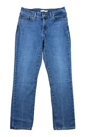 Levi's Classic Straight Leg Medium Wash Blue Jeans Womens Size 8 Mid Rise thumbnail 1