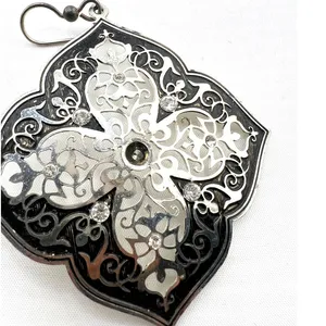 Brighton Theodora Statement Earrings Silver laser cut Dangle  Filigree Drop thumbnail 6