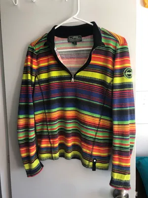 L RL Lauren Active rainbow quarter zip thumbnail 3