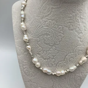 Nature Pearl Necklace 18” With Heart Clasp Sparkle thumbnail 2