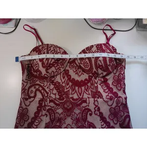 Lulus Burgundy Lace‎ Bustier Midi Dress Maroon Paisley Cocktail Dress Small thumbnail 14