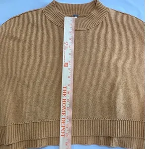 Free People Mustard Yellow‎ Ribbed Mock Neck Cropped Boxy Sweater thumbnail 6