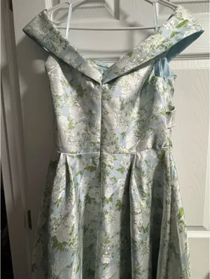 Wedtrend Floral Light Blue and Green Women's Bridesmaid/ Prom Dress thumbnail 6
