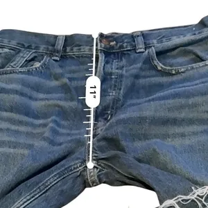 Madewell‎ Low Slung Baggy Crop Jeans 26 Raw Hem Wide Leg Blue Denim High Rise thumbnail 10