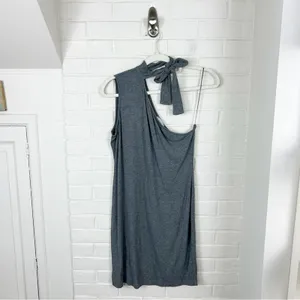 1. State Grey Ribbed Knit Cut Out One Shoulder Dress Size L thumbnail 2