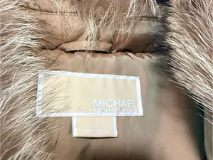 MICHAEL Michael Kors Quilted Puffer Jacket with Faux-Fur Collar in Camel/Tan thumbnail 13