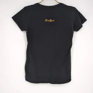 Crown Royal Logo Women's Black Graphic Two Faced V-Neck T-Shirt - Size M - GUC thumbnail 2
