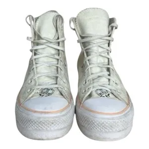 Converse Chuck Taylor All Star Lift High White Sun & Cloud Embroidered Shoes 9 thumbnail 3