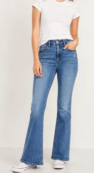 Old Navy Higher High Rise Flare Jeans Secret Smooth Pockets Size 4 Flared Jeans thumbnail 1