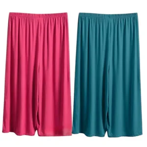 NWT ~ Women's Set/2 Teal Green & Rosy Pink Stretchy Knit Summer Capri Pants XL thumbnail 1