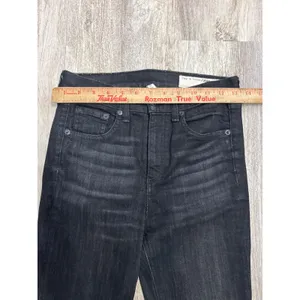 Rag‎ & Bone High Rise Ankle Skinny Jeans Black Lock Size 25 thumbnail 6