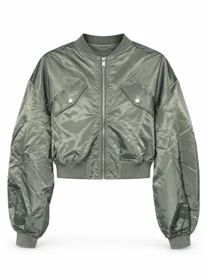 Princess Polly Thalya Green Cropped Bomber Jacket Women’s US 6 NWT thumbnail 2