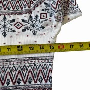 Adore Me Pajama Set Small White Isle Snowflake Waffle Knit Thermal 2pc | 67-19 thumbnail 4