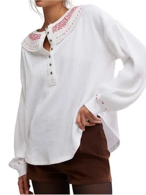 Cotton Free People Henley thumbnail 1