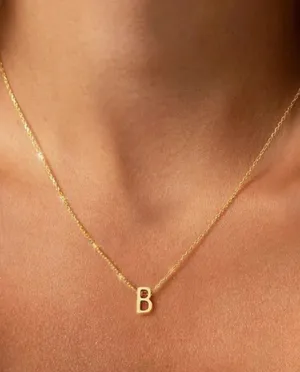 Gold Initial ‘B’ Necklace thumbnail 1