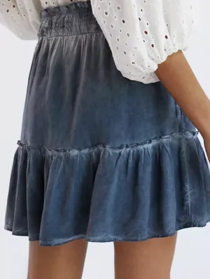 Anthropologie Pilcro Tie Dye preppy summer linen blend Mini Skirt XSmall thumbnail 3