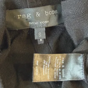 Rag & Bone Black‎ V-Neck Cable Knit Long Sleeve Sweater Dress Small Preppy Twee thumbnail 6