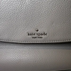 Kate Spade Jackson Gray Taupe Soft Pebbled Leather Medium Flap Crossbody Bag thumbnail 5