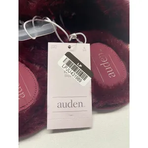 Auden Women's Fuzzy Burgandy Slippers Size small 5/6, Nwt thumbnail 3
