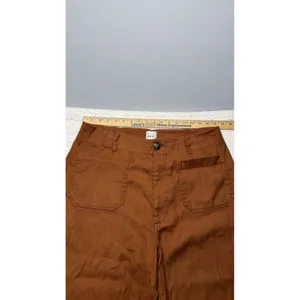 Maeve The Colette Wide Leg Pants Rust Brown High Rise Patch Pocket 33T Tall thumbnail 3