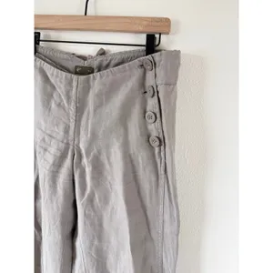 Fei Anthropologie Y2K Style Wide Leg Linen Trouser Gray Low Rise Womens 4T thumbnail 2