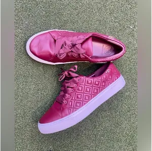 Tory Burch Marion Quilted Red Agate Leather Trainers Sneakers Size US 8.5 thumbnail 2