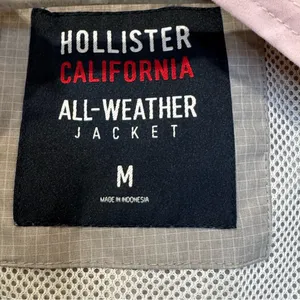 Hollister All Weather Hooded Windbreaker Jacket Size M Gray Pink thumbnail 2